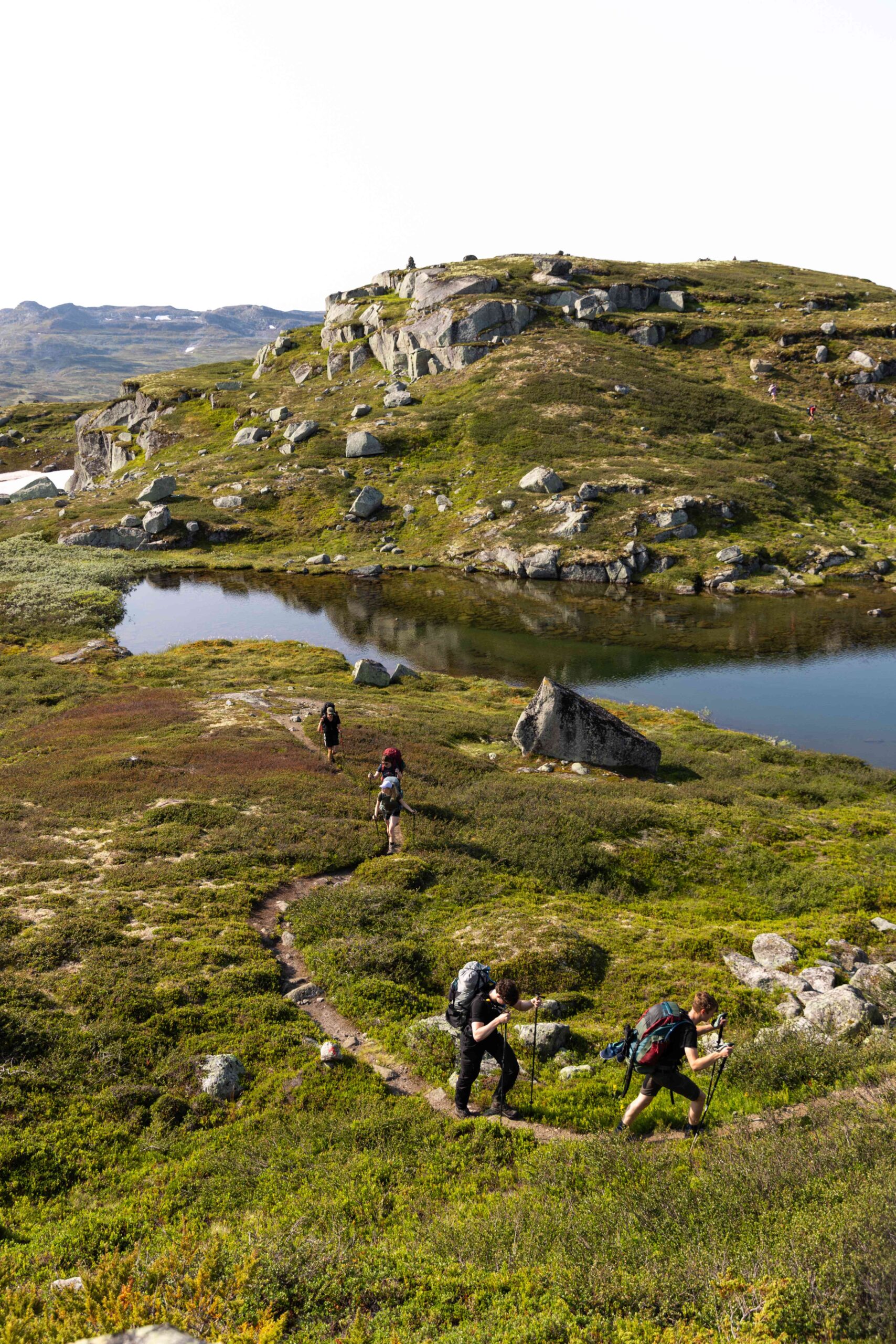 randonneurs plateau hardangervidda norvège